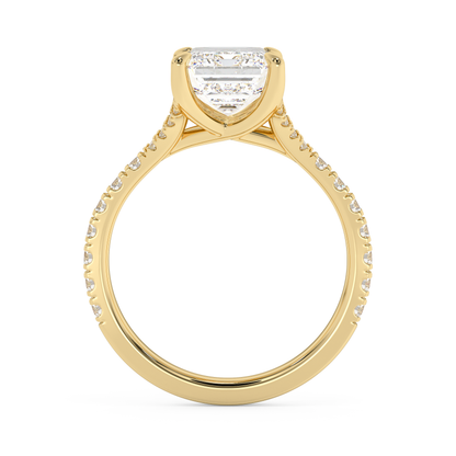 Emerald Solitaire Lab Grown Diamond Engagement Ring