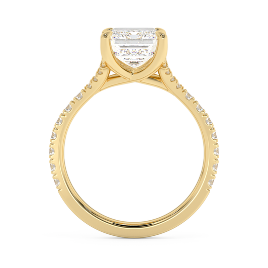 Emerald Solitaire Lab Grown Diamond Engagement Ring