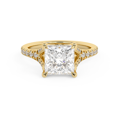 Emerald Solitaire Lab Grown Diamond Engagement Ring