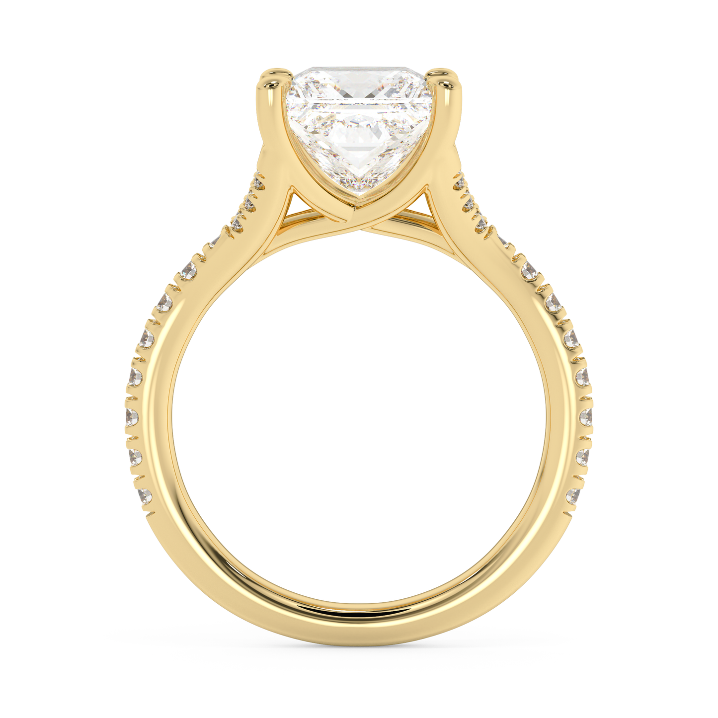 Emerald Solitaire Lab Grown Diamond Engagement Ring