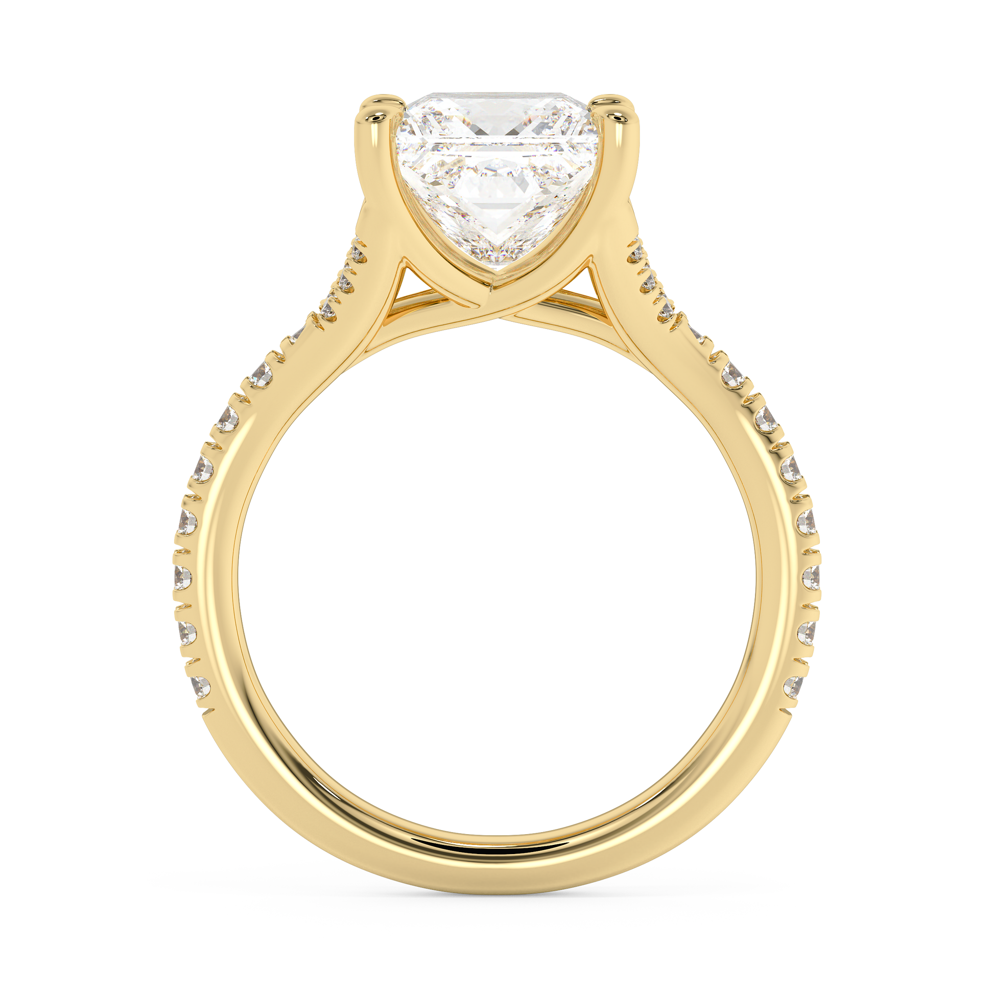 Emerald Solitaire Lab Grown Diamond Engagement Ring