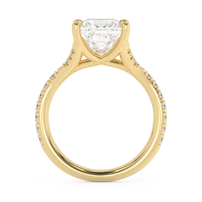 Emerald Solitaire Lab Grown Diamond Engagement Ring