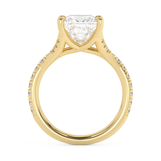 Emerald Solitaire Lab Grown Diamond Engagement Ring