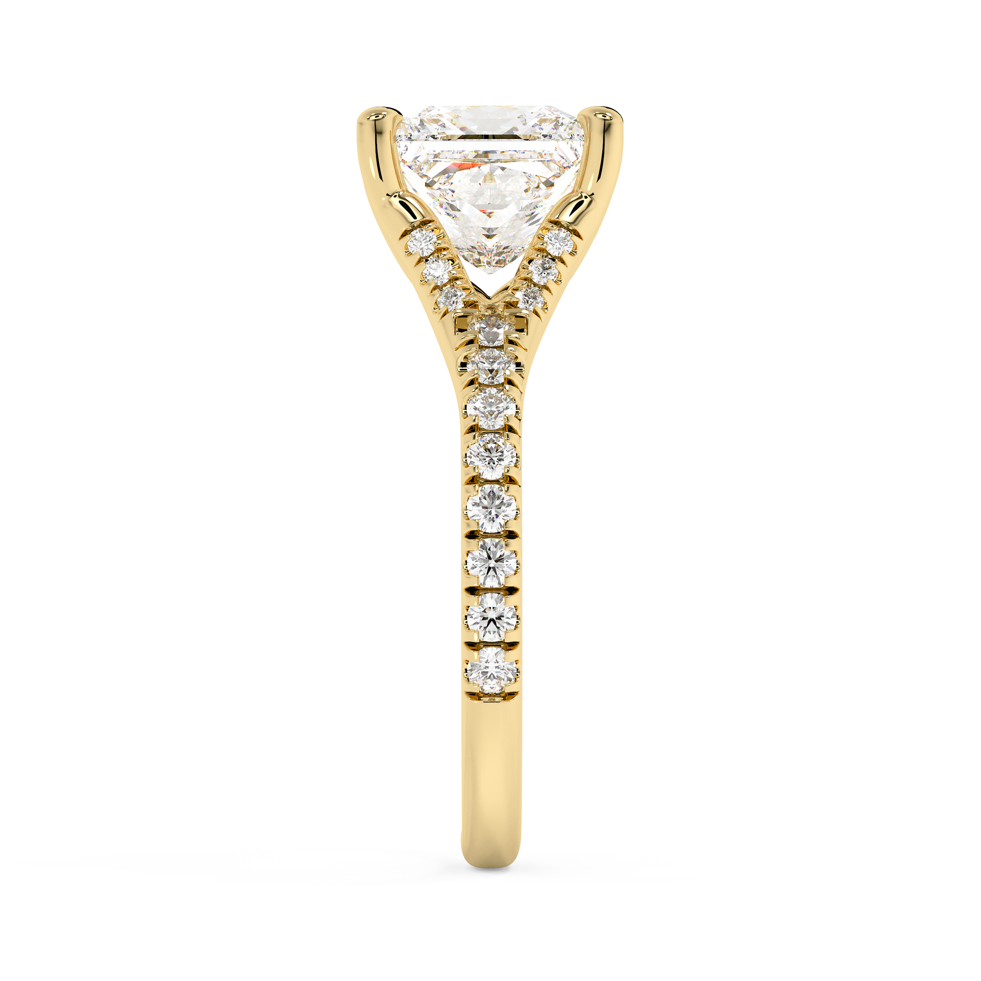 Emerald Solitaire Lab Grown Diamond Engagement Ring