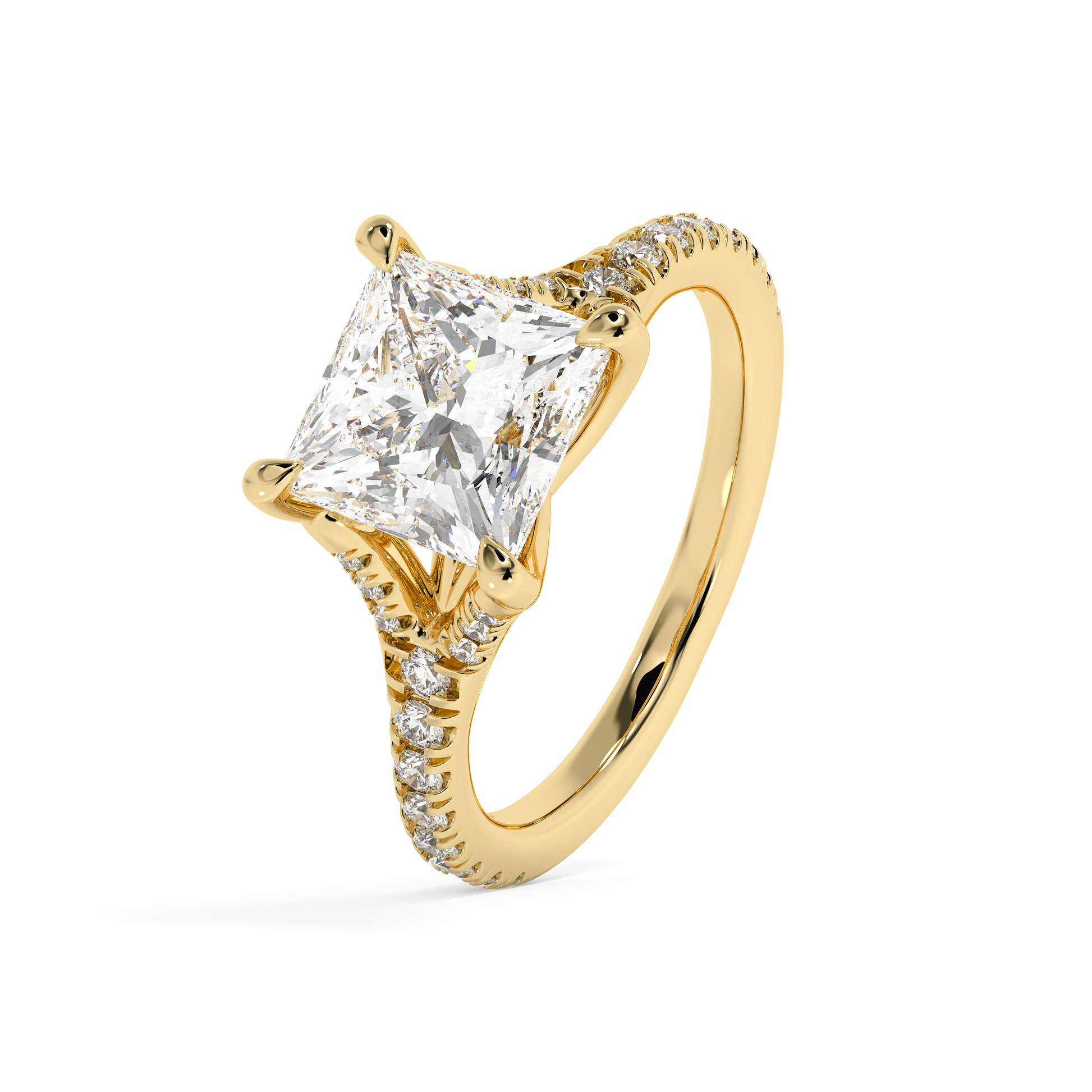 Emerald Solitaire Lab Grown Diamond Engagement Ring