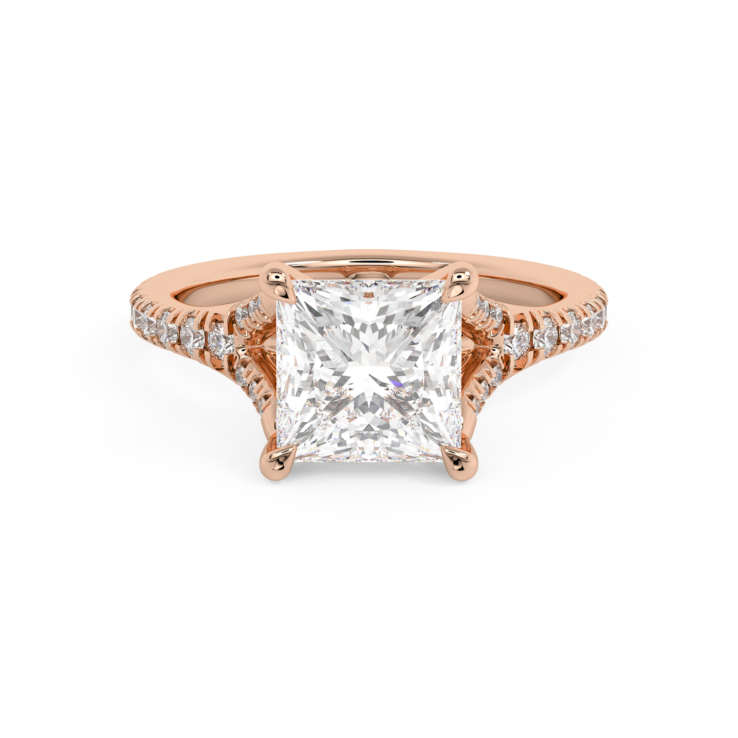 Emerald Solitaire Lab Grown Diamond Engagement Ring