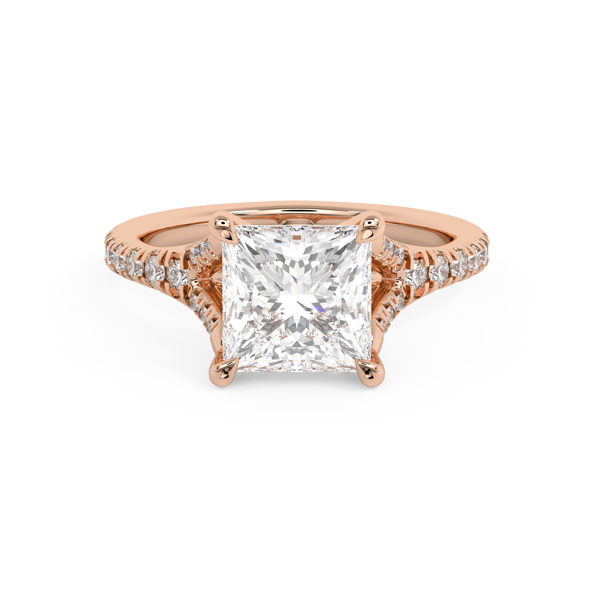 Emerald Solitaire Lab Grown Diamond Engagement Ring