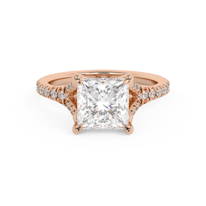 Emerald Solitaire Lab Grown Diamond Engagement Ring