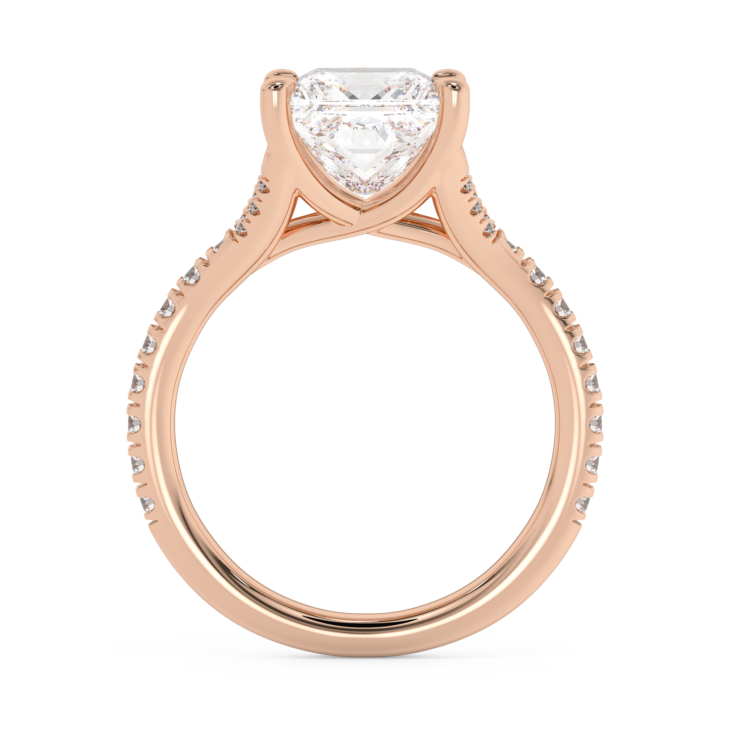 Emerald Solitaire Lab Grown Diamond Engagement Ring