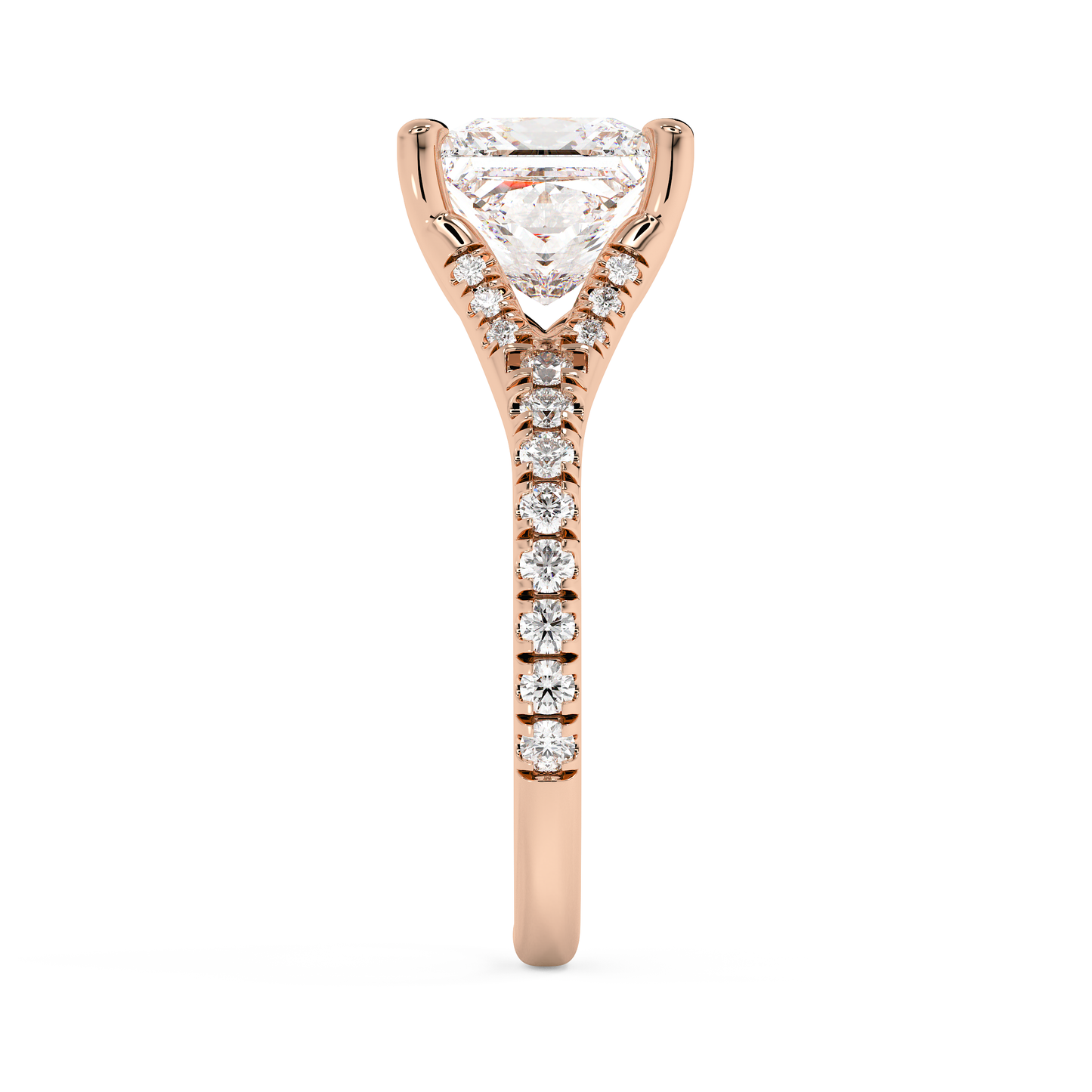 Emerald Solitaire Lab Grown Diamond Engagement Ring