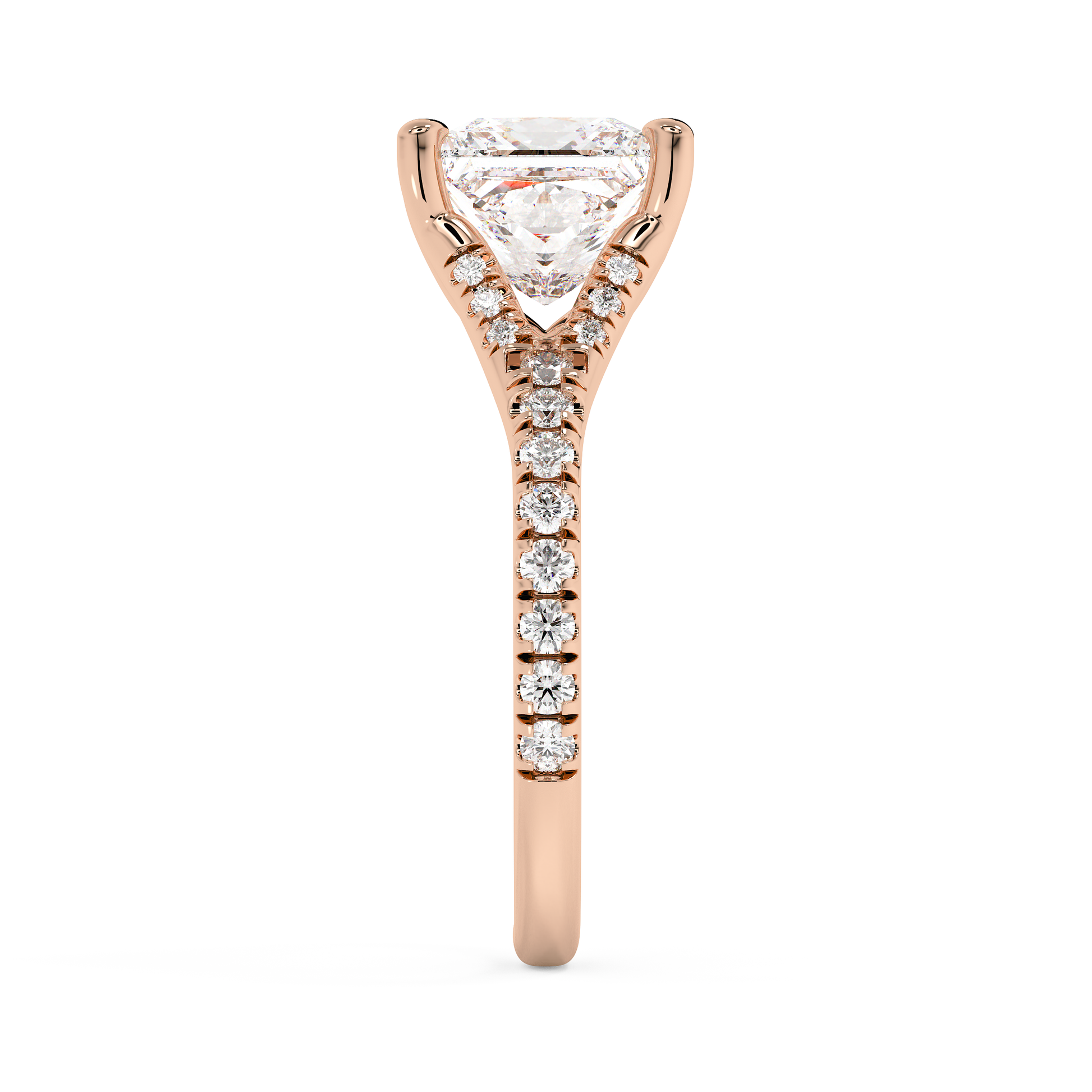 Emerald Solitaire Lab Grown Diamond Engagement Ring