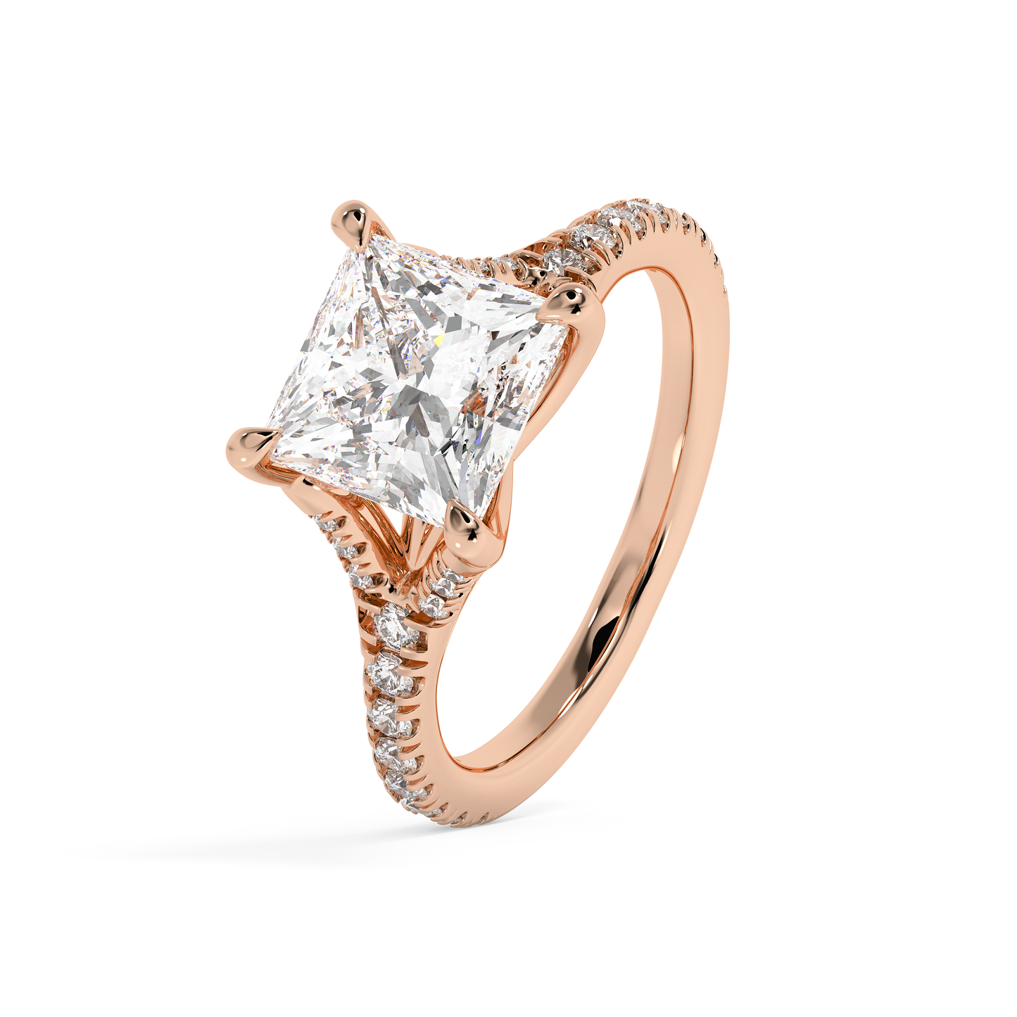 Emerald Solitaire Lab Grown Diamond Engagement Ring