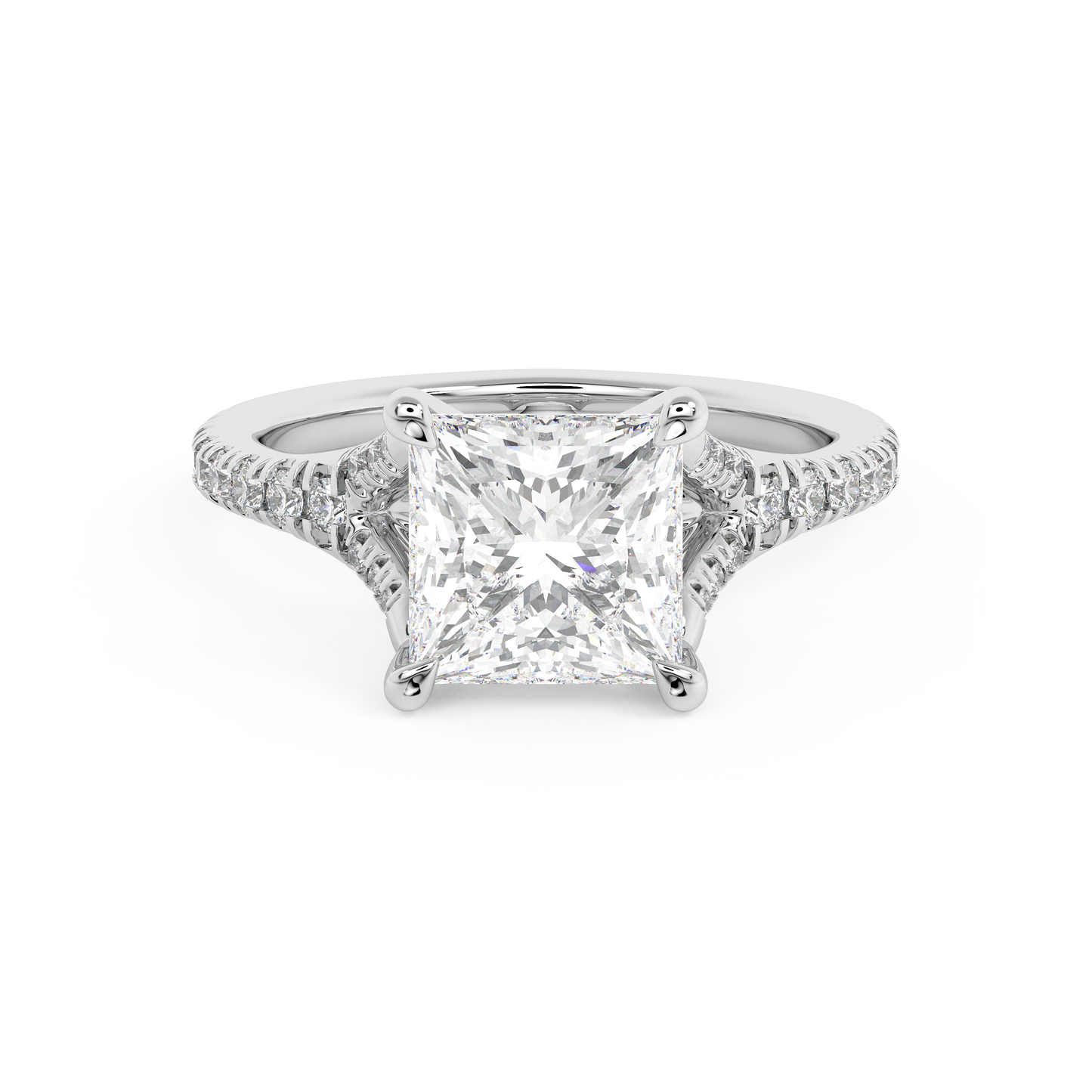Emerald Solitaire Lab Grown Diamond Engagement Ring