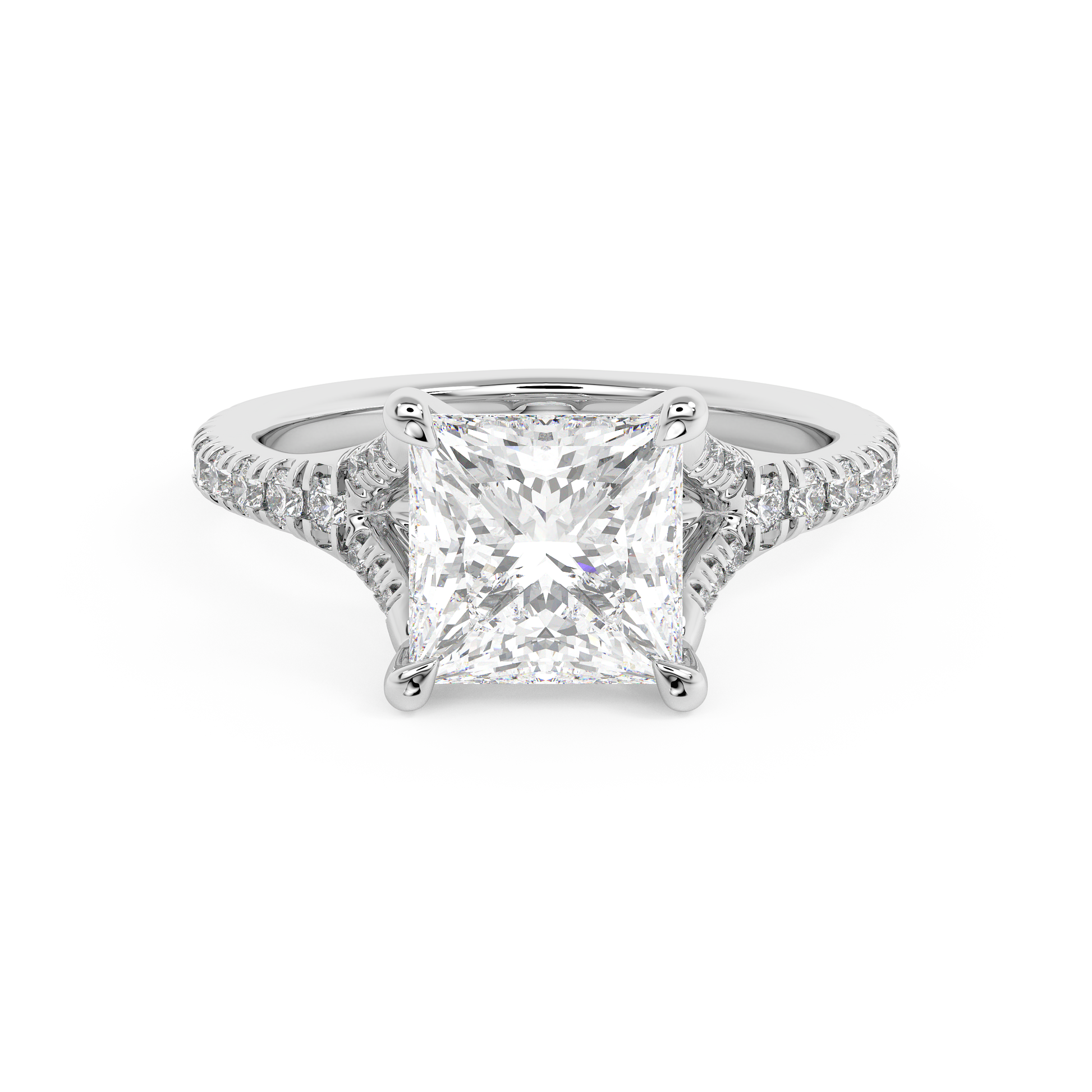 Emerald Solitaire Lab Grown Diamond Engagement Ring
