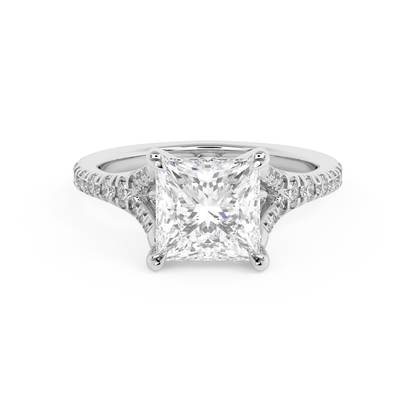 Emerald Solitaire Lab Grown Diamond Engagement Ring