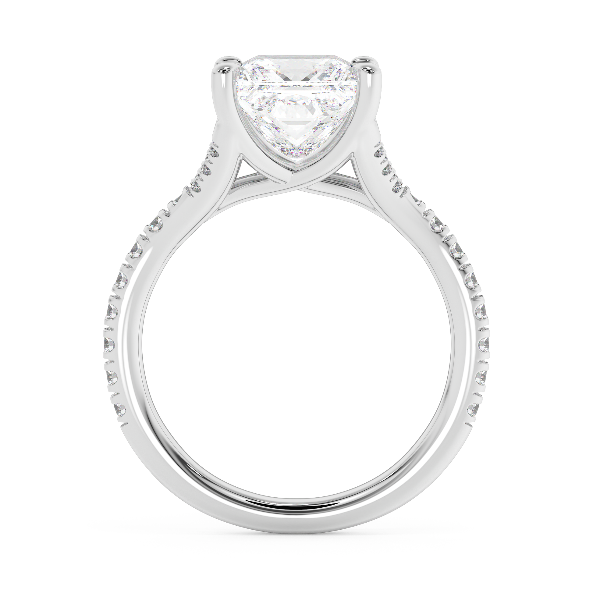 Emerald Solitaire Lab Grown Diamond Engagement Ring