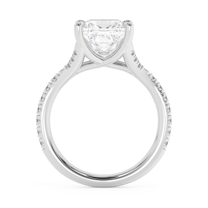 Emerald Solitaire Lab Grown Diamond Engagement Ring