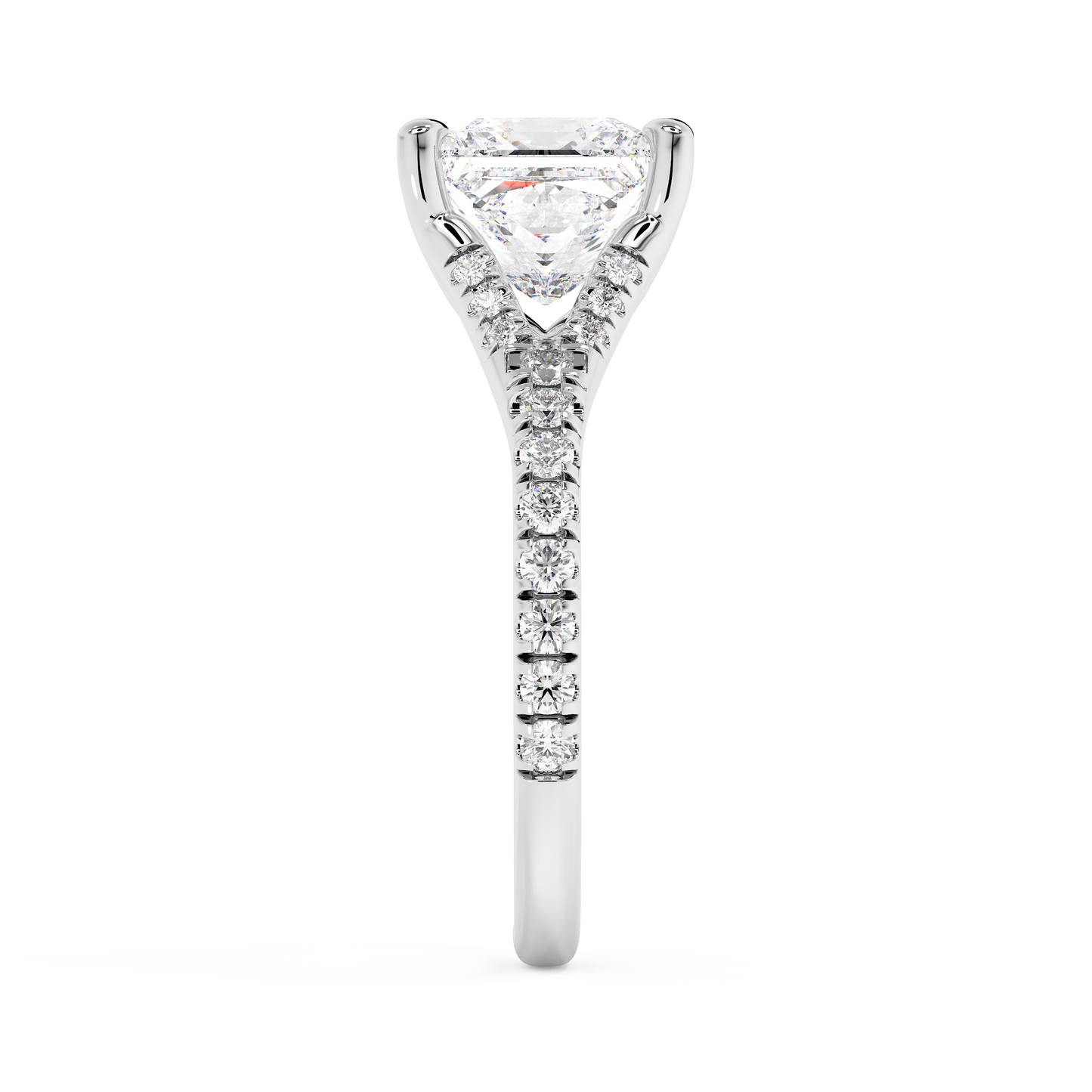Emerald Solitaire Lab Grown Diamond Engagement Ring