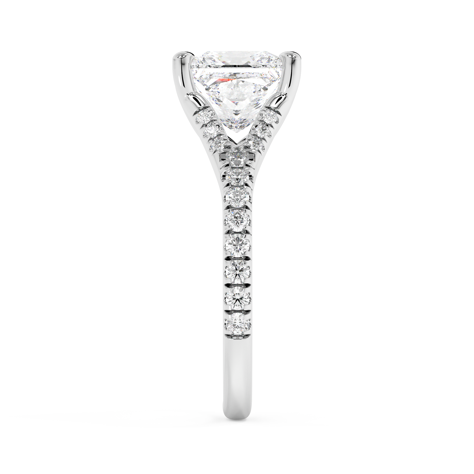 Emerald Solitaire Lab Grown Diamond Engagement Ring