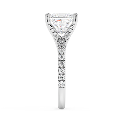 Emerald Solitaire Lab Grown Diamond Engagement Ring