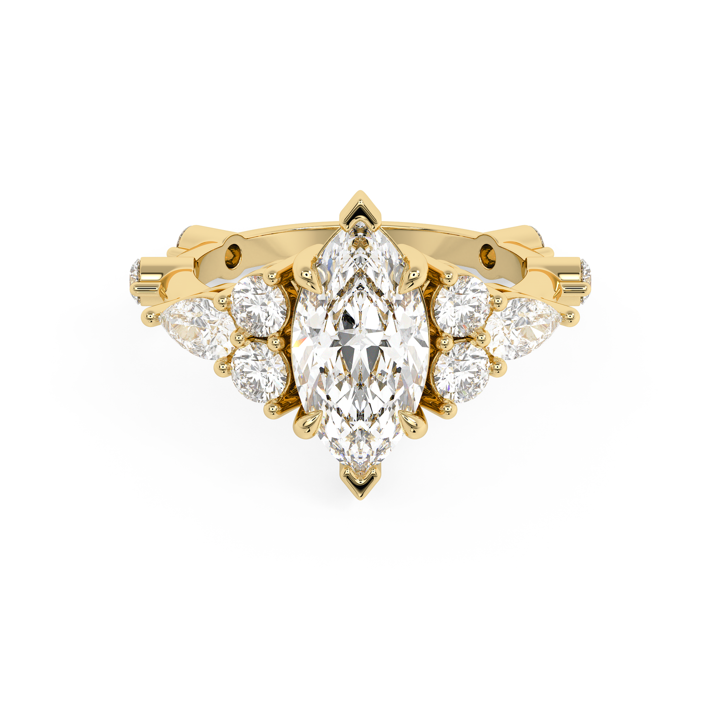 Emerald Solitaire Lab Grown Diamond Engagement Ring