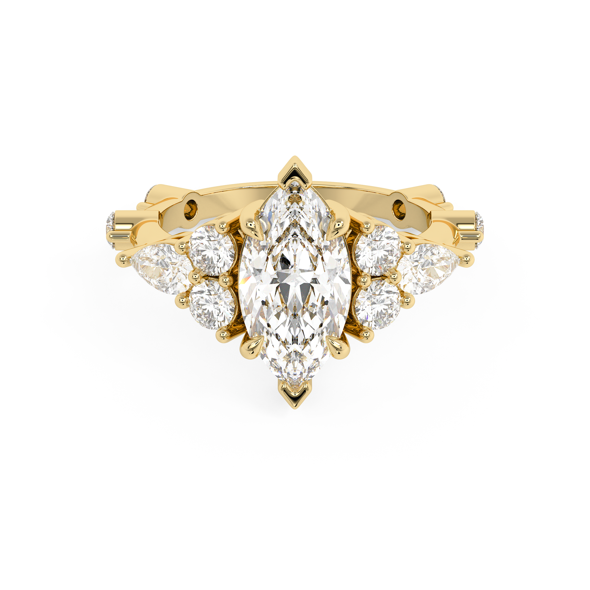 Emerald Solitaire Lab Grown Diamond Engagement Ring