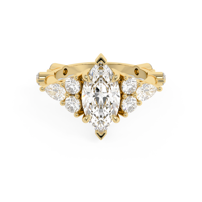 Emerald Solitaire Lab Grown Diamond Engagement Ring