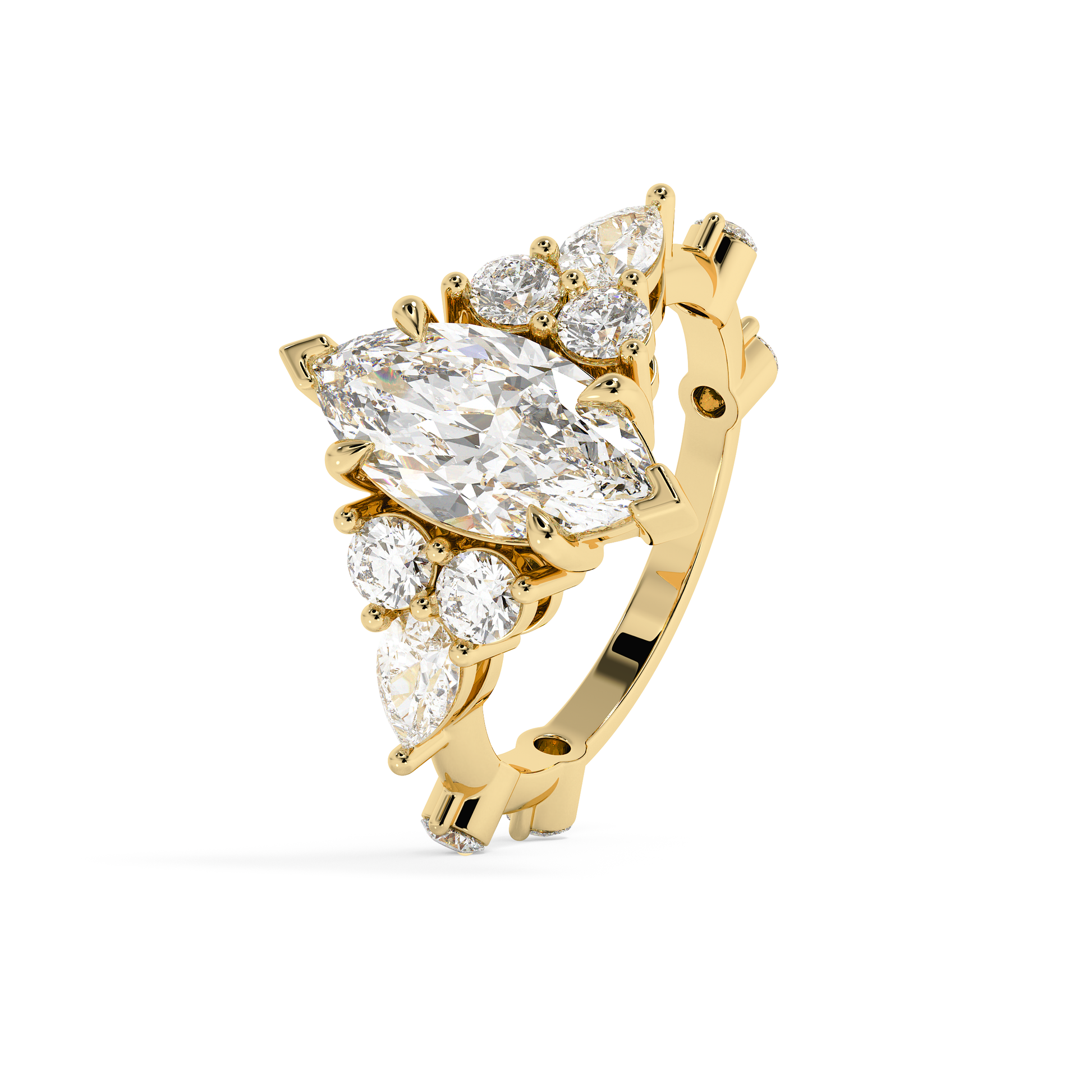 Emerald Solitaire Lab Grown Diamond Engagement Ring