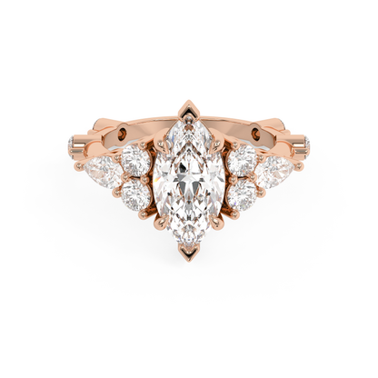 Emerald Solitaire Lab Grown Diamond Engagement Ring