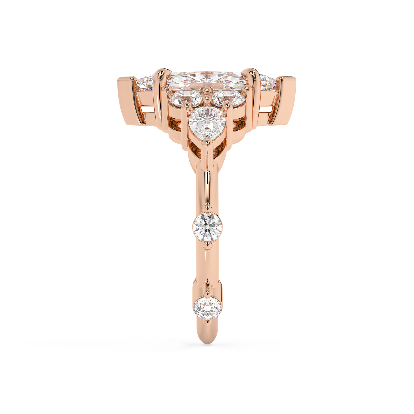 Emerald Solitaire Lab Grown Diamond Engagement Ring