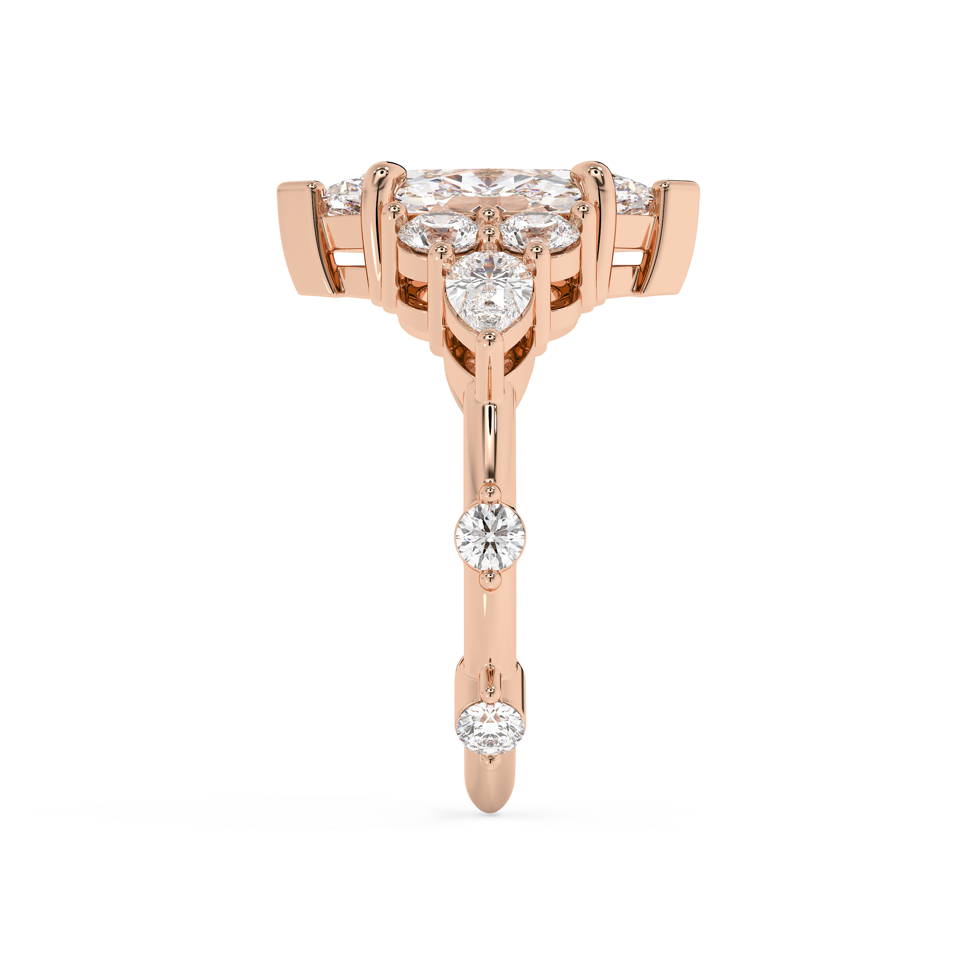 Emerald Solitaire Lab Grown Diamond Engagement Ring
