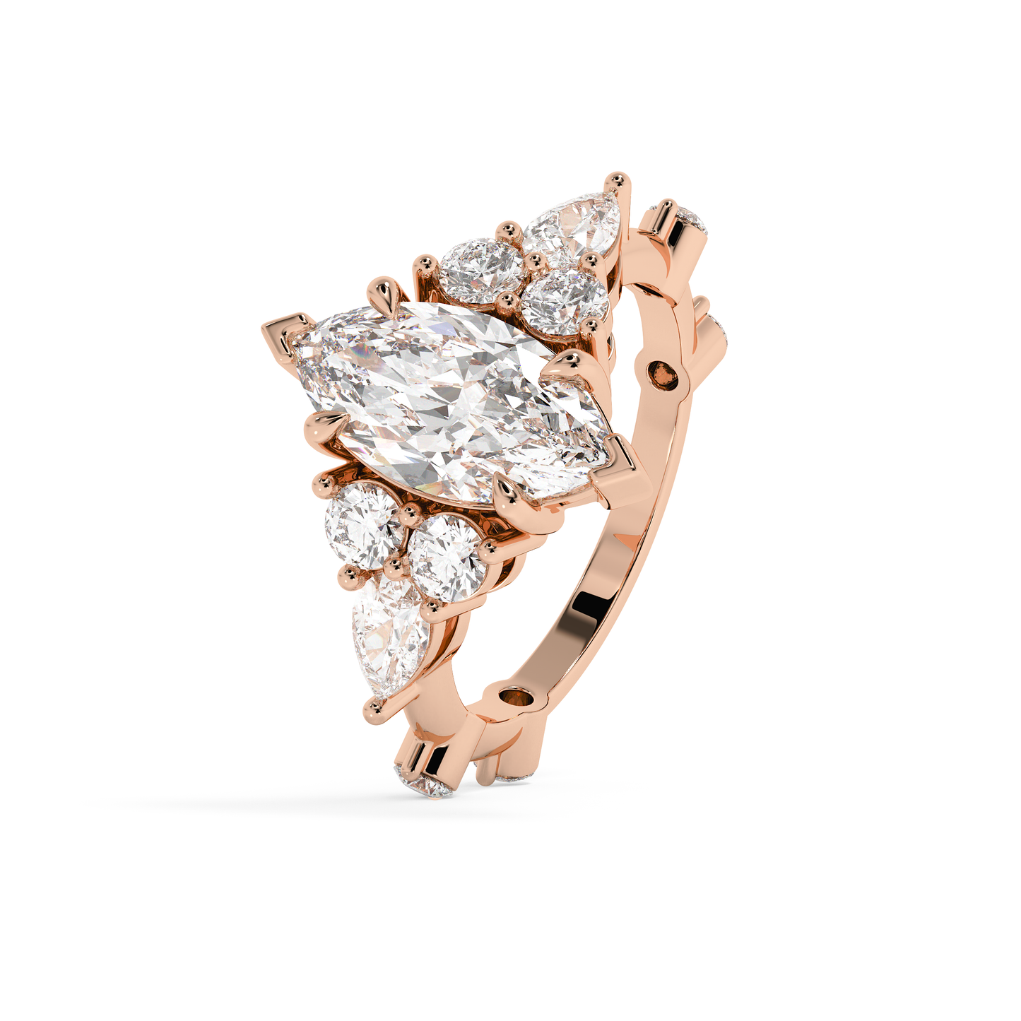 Emerald Solitaire Lab Grown Diamond Engagement Ring