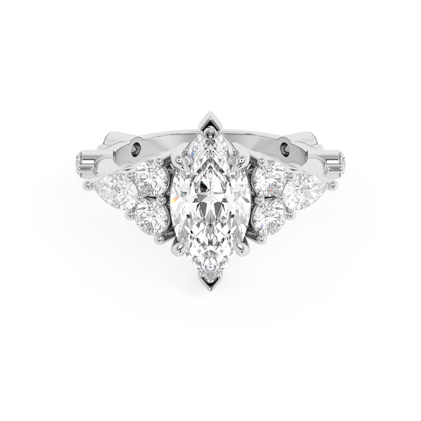 Emerald Solitaire Lab Grown Diamond Engagement Ring
