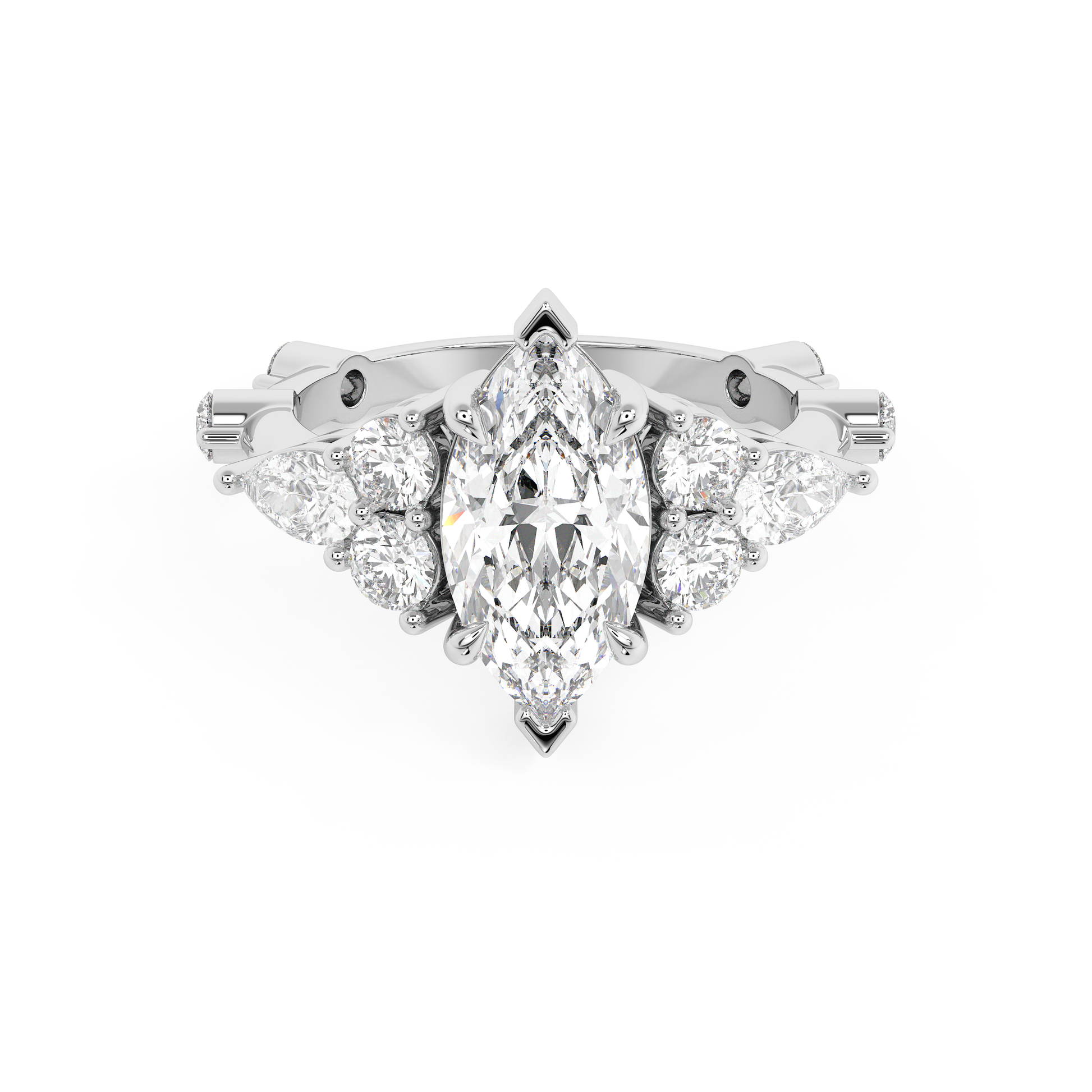 Emerald Solitaire Lab Grown Diamond Engagement Ring