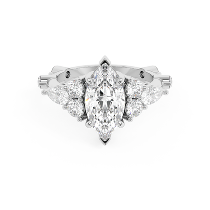 Emerald Solitaire Lab Grown Diamond Engagement Ring