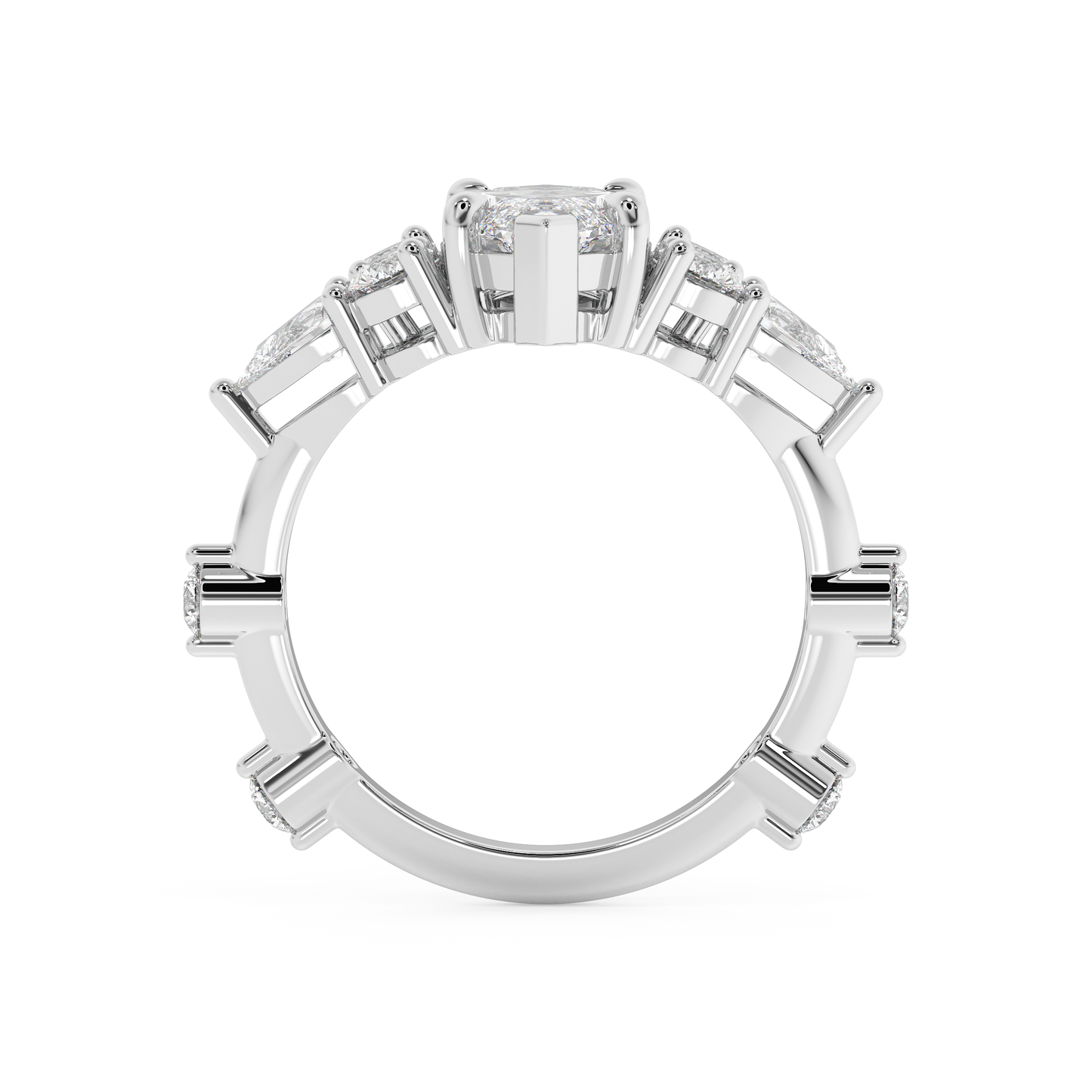 Emerald Solitaire Lab Grown Diamond Engagement Ring