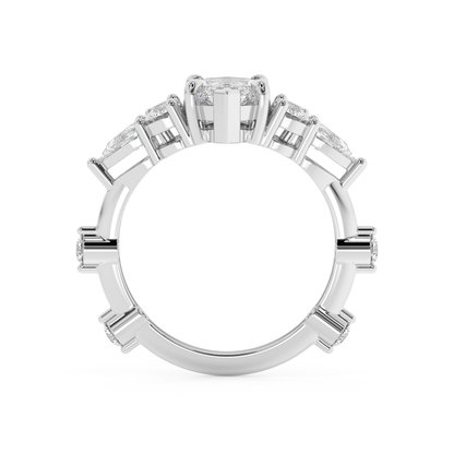 Emerald Solitaire Lab Grown Diamond Engagement Ring