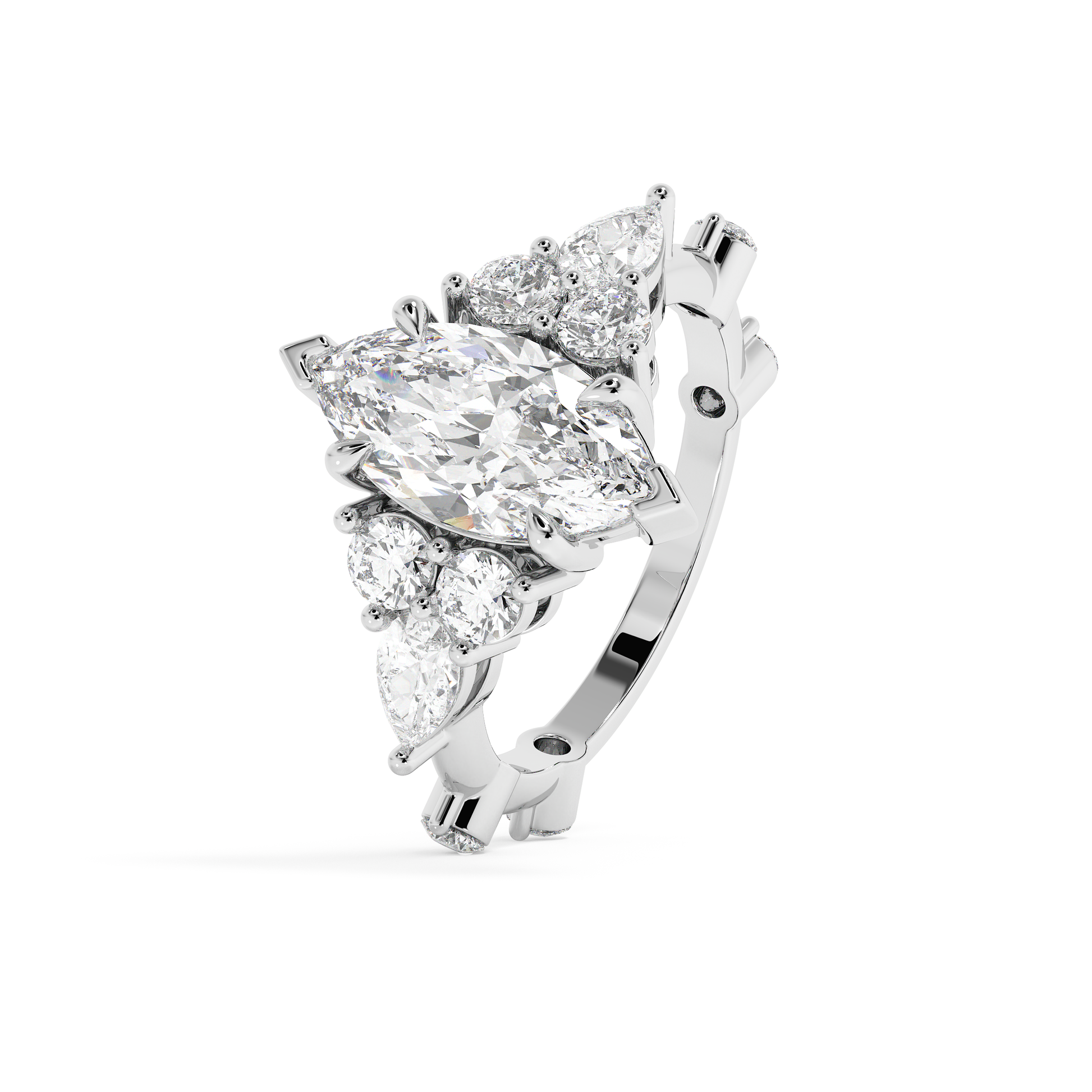 Emerald Solitaire Lab Grown Diamond Engagement Ring