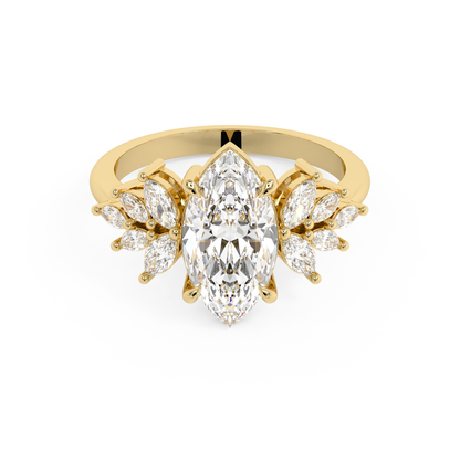 Emerald Solitaire Lab Grown Diamond Engagement Ring
