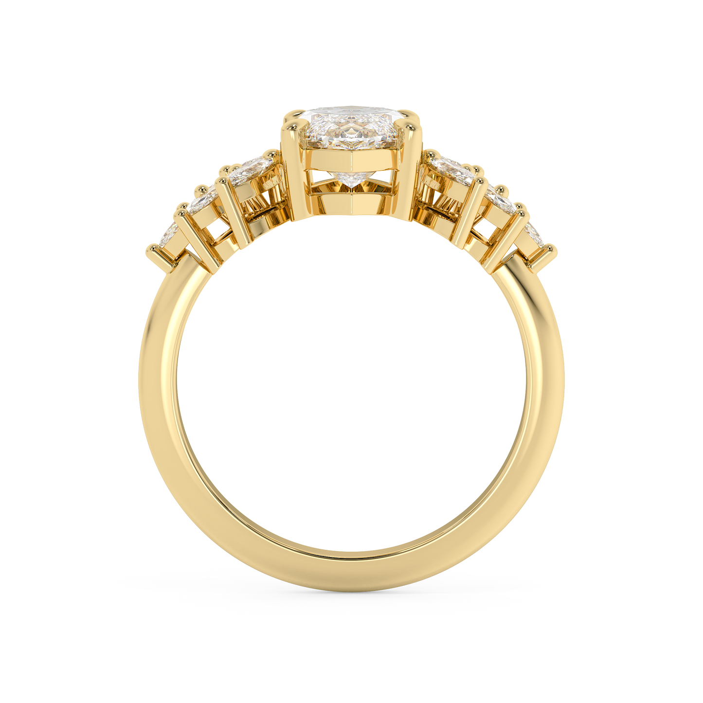 Emerald Solitaire Lab Grown Diamond Engagement Ring