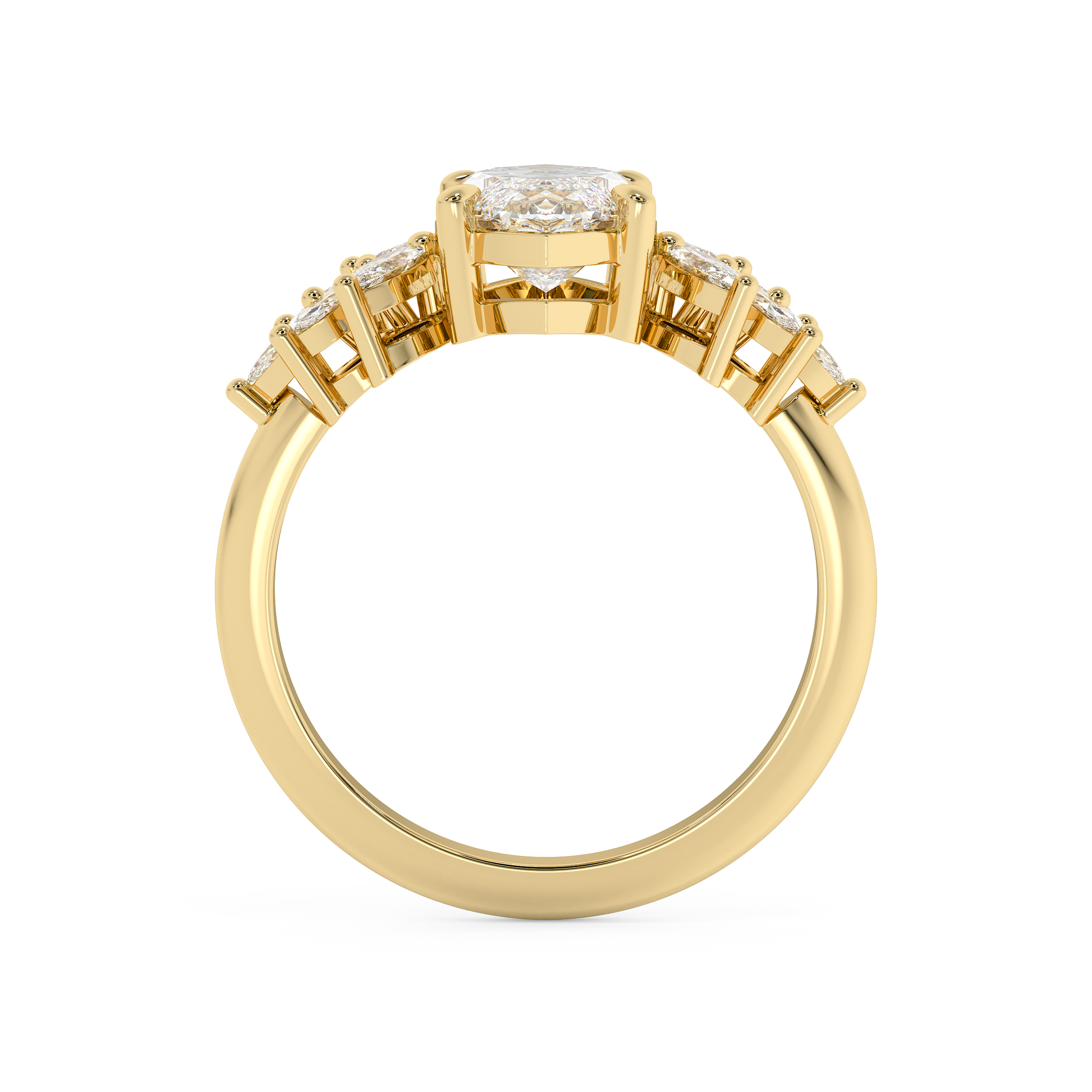 Emerald Solitaire Lab Grown Diamond Engagement Ring