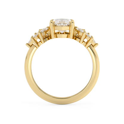 Emerald Solitaire Lab Grown Diamond Engagement Ring