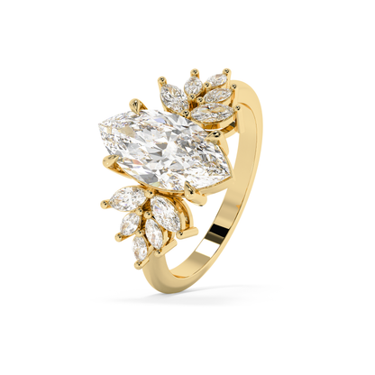Emerald Solitaire Lab Grown Diamond Engagement Ring