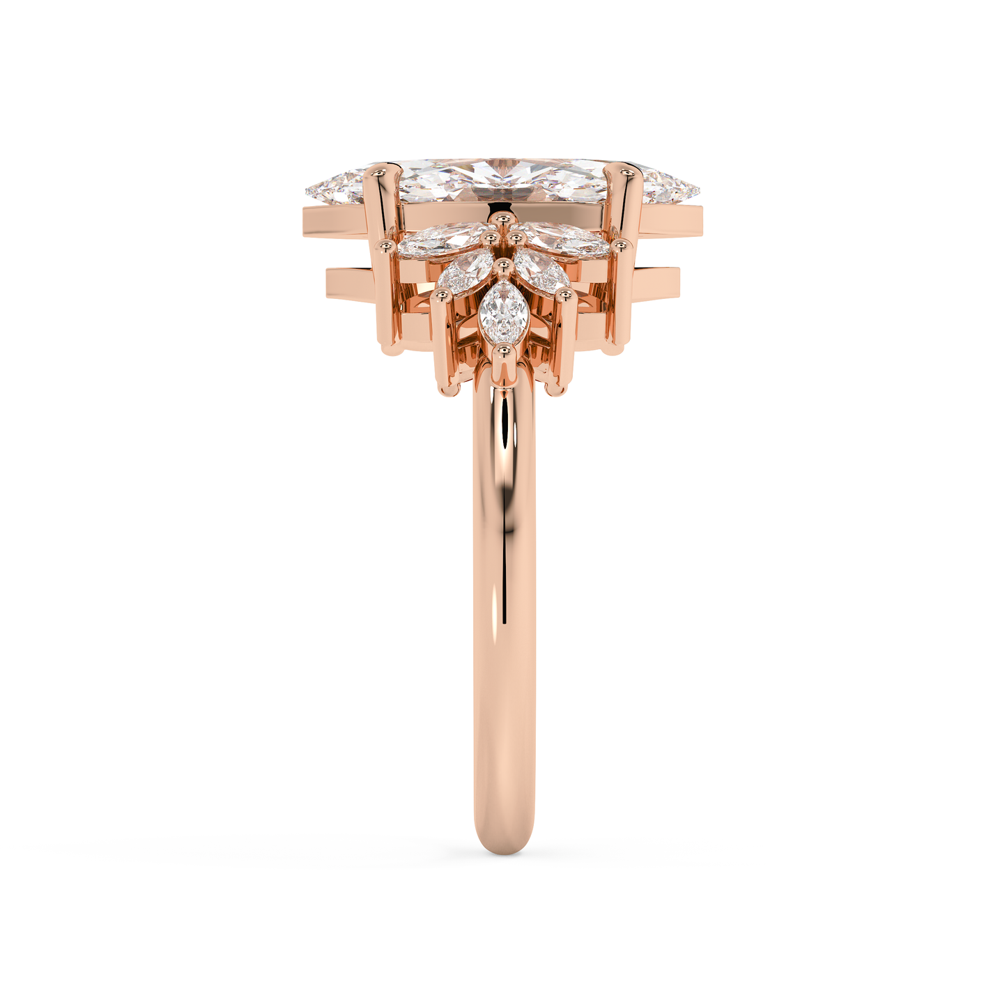 Emerald Solitaire Lab Grown Diamond Engagement Ring