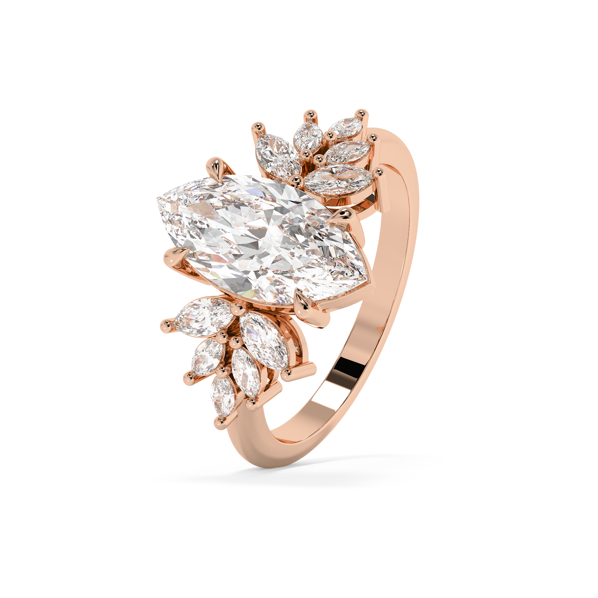 Emerald Solitaire Lab Grown Diamond Engagement Ring