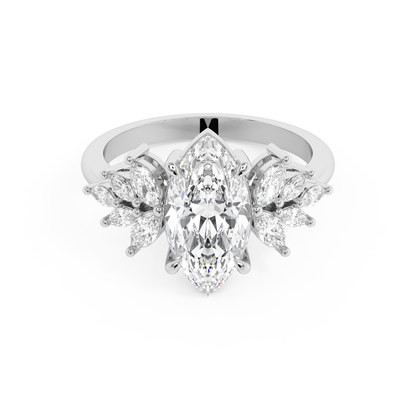 Emerald Solitaire Lab Grown Diamond Engagement Ring