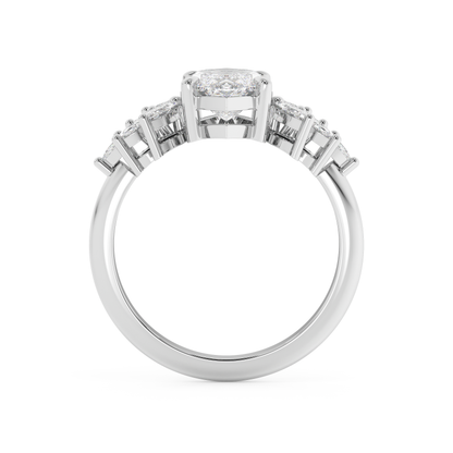 Emerald Solitaire Lab Grown Diamond Engagement Ring