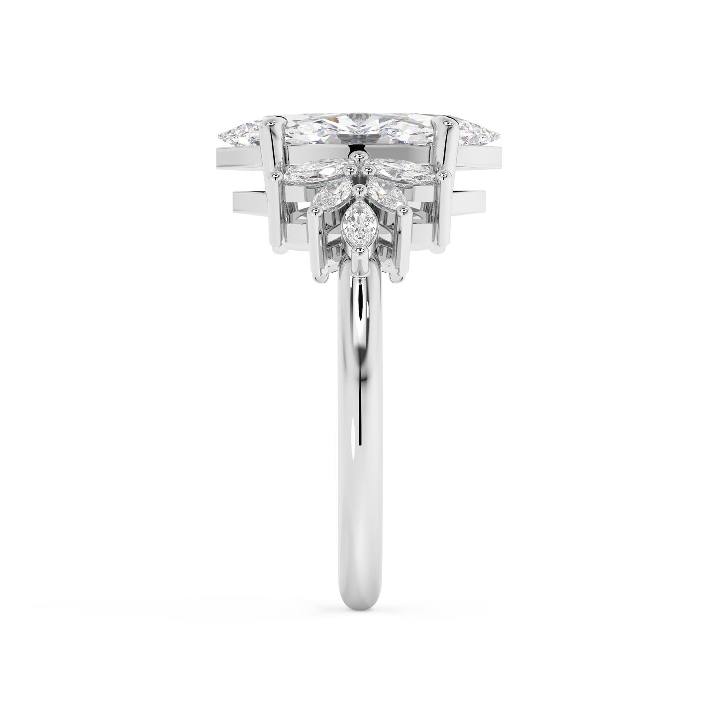 Emerald Solitaire Lab Grown Diamond Engagement Ring