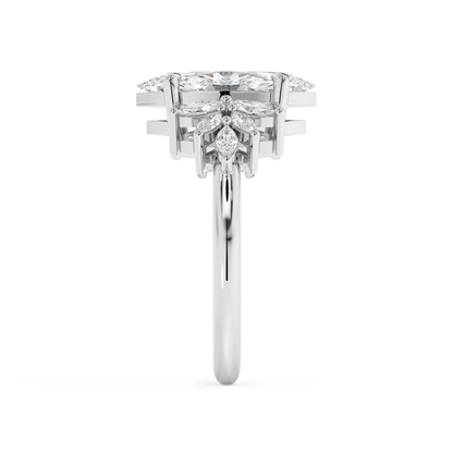 Emerald Solitaire Lab Grown Diamond Engagement Ring