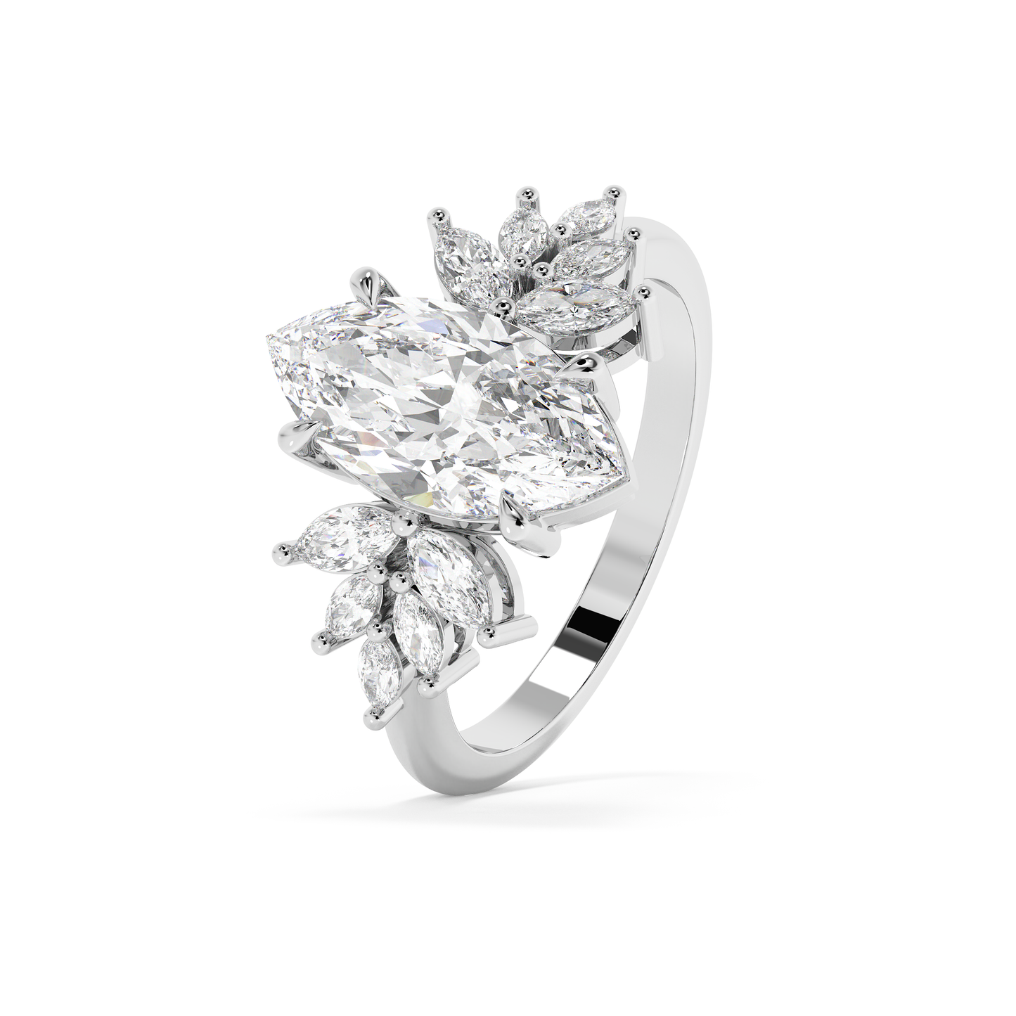 Emerald Solitaire Lab Grown Diamond Engagement Ring